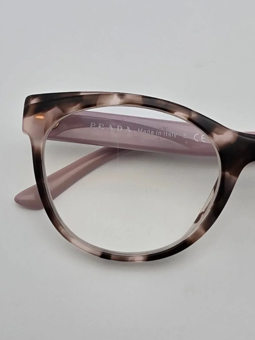 Prada VPR 05W ROJ-1O1 Pink Tortoise Cat Eye Eyeglasses Frame Italy 51-19-140